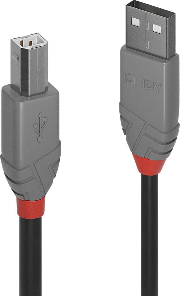 LINDY Kabel USB USB 2.0 Złącze męskie USB-A, Złącze męskie USB-B 10.00 m czarny 36677