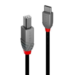 LINDY Kabel USB USB 2.0 Złącze męskie USB-C®, Złącze męskie USB-B 0.50 m czarny 36940 LINDY Kabel USB USB 2.0 Złącze męskie USB-C®, Złącze męskie USB-B 0.50 m czarny 36940