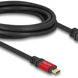 Delock Kabel USB Złącze męskie USB-A, Złącze męskie USB-C® 3.00 m czarny, czerwony 80619