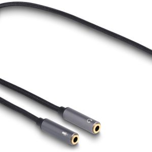 Delock USB-C Kabel Złącze męskie USB-C®, Gniazdo Jack 3,5 mm, Gniazdo Jack 3,5 mm 0.40 m antracytowy, czarny Materiałowy