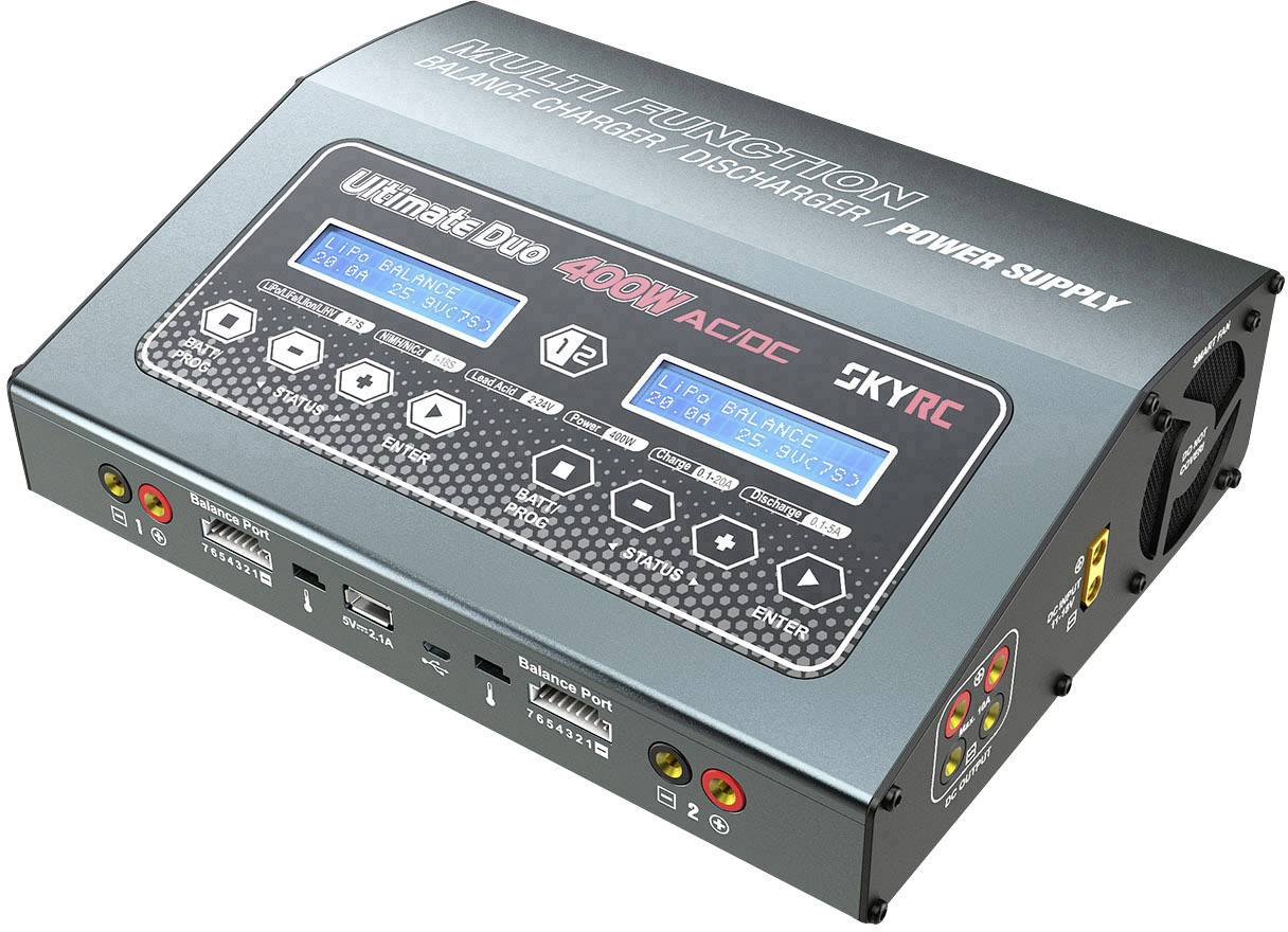 Ładowarka modelarska wielofunkcyjna SKYRC D400 20 A LiPo, LiFePO, LiIon, NiMH, NiCd, Akumulator ołowiowy - obrazek 1
