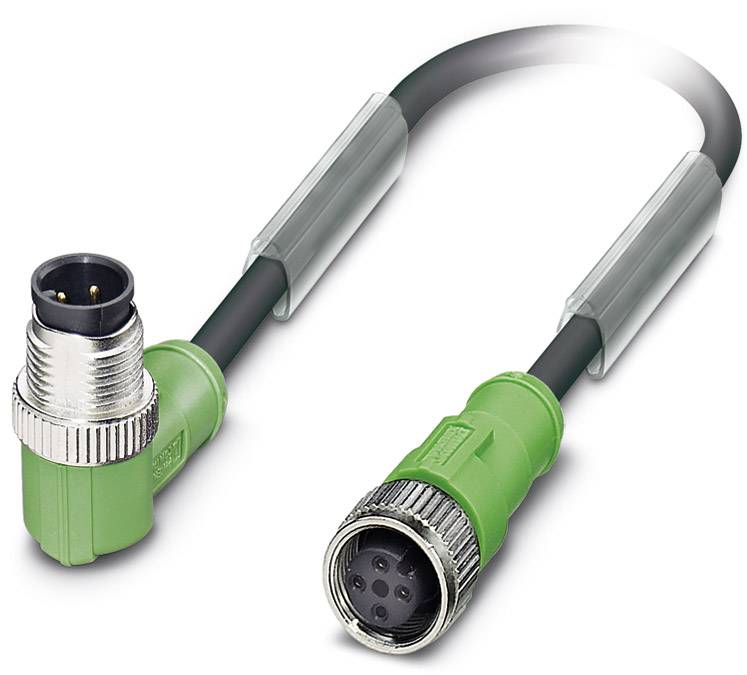 Kabel do czujników/elementów wykonawczych Phoenix Contact SAC-4P-M12MR/0,3-PUR/M12FS 1668593, złącze żeńskie M12, proste - obrazek 1