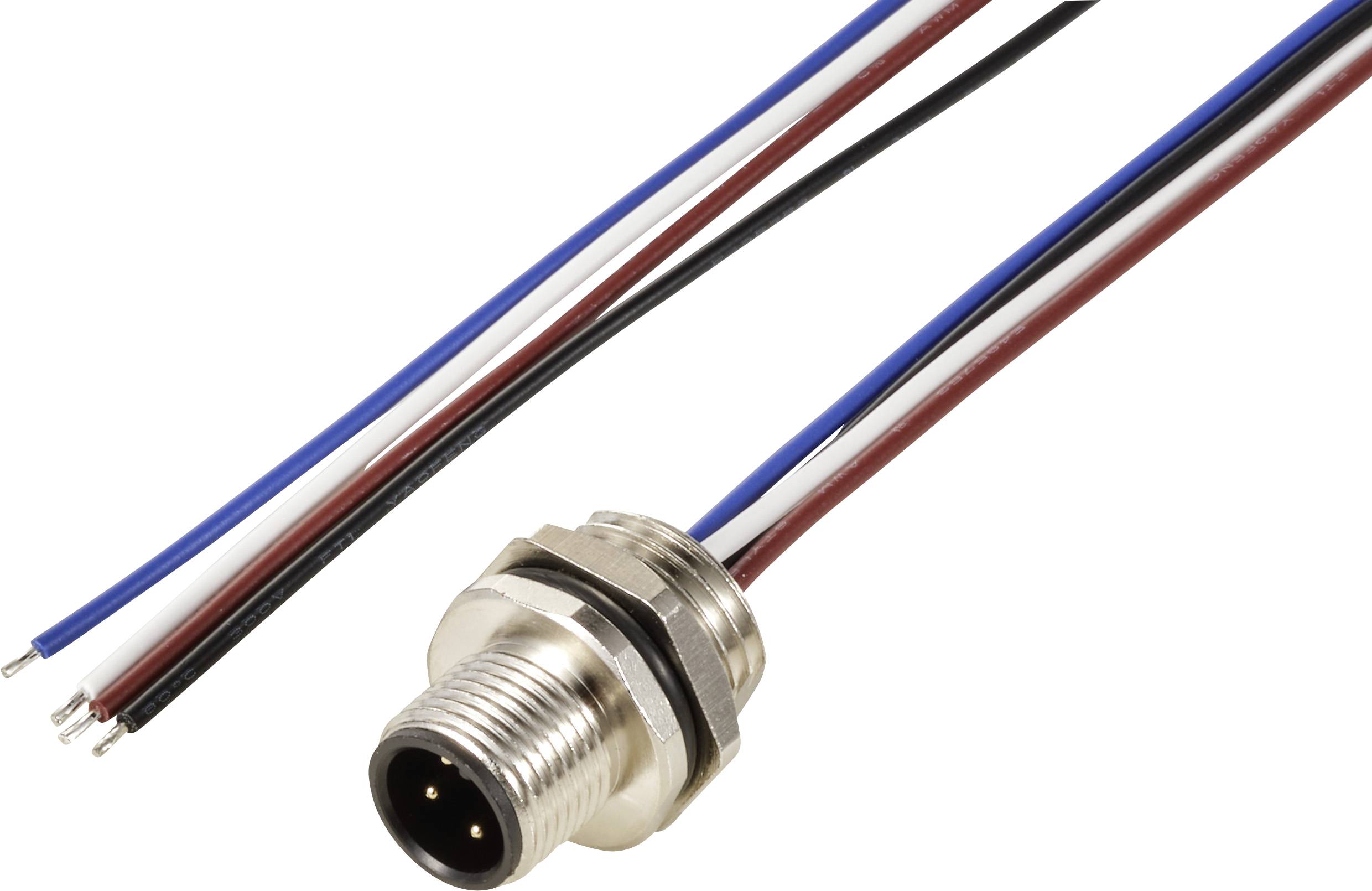 TRU COMPONENTS TC-12833040 Wbudowane złącze czujnika/aktuatora, piny: 4, 0.5 m, 1 szt. - obrazek 1