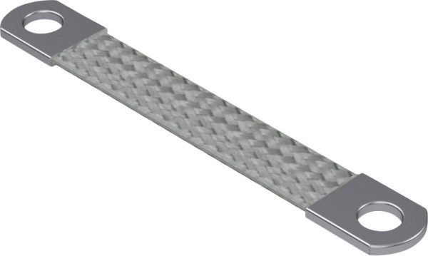 Taśma uziemiająca Hebotec 5-KT025015008C, 150 mm, Komponent 1: Płaski pas uziemiającyOtwór montażowy 1: M8Otwór montażow