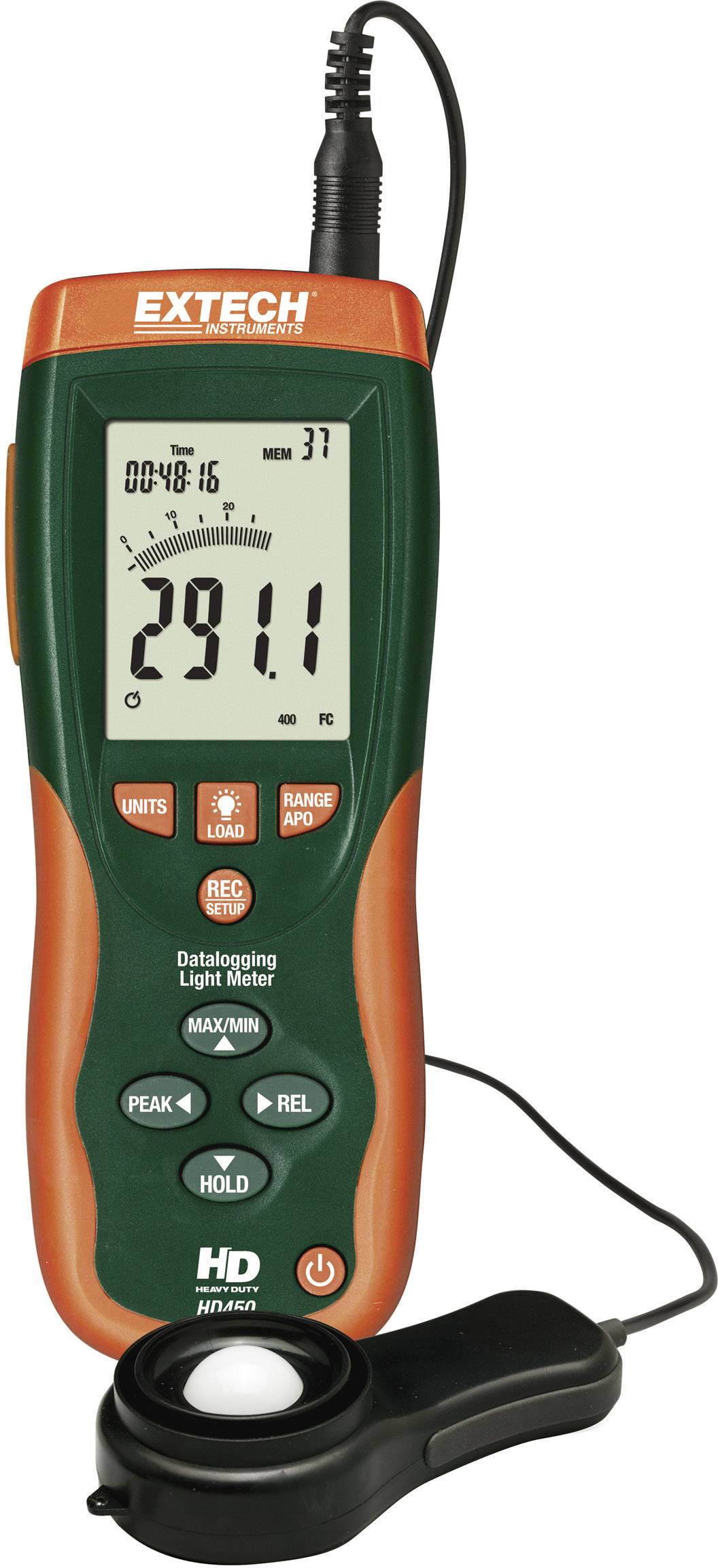 Luksomierz Extech HD-450, z wbudowanym rejestratorem danych 400-400 000 lx, - obrazek 1