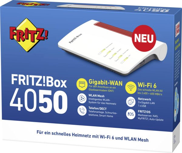 FRITZ! FRITZ!Box 4050 Router WiFi 2.4 GHz, 5 GHz
