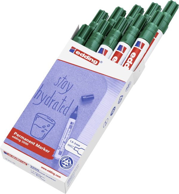 Edding e3000 4-3000004 Marker permanentny zielony Wodoodporny: Tak