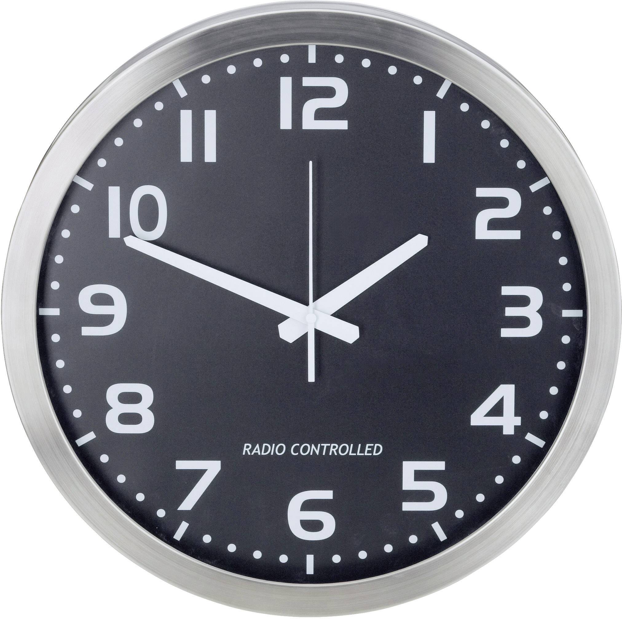 M601508 Sterowany radiowo Zegar ścienny 40 cm aluminiowy - obrazek 1