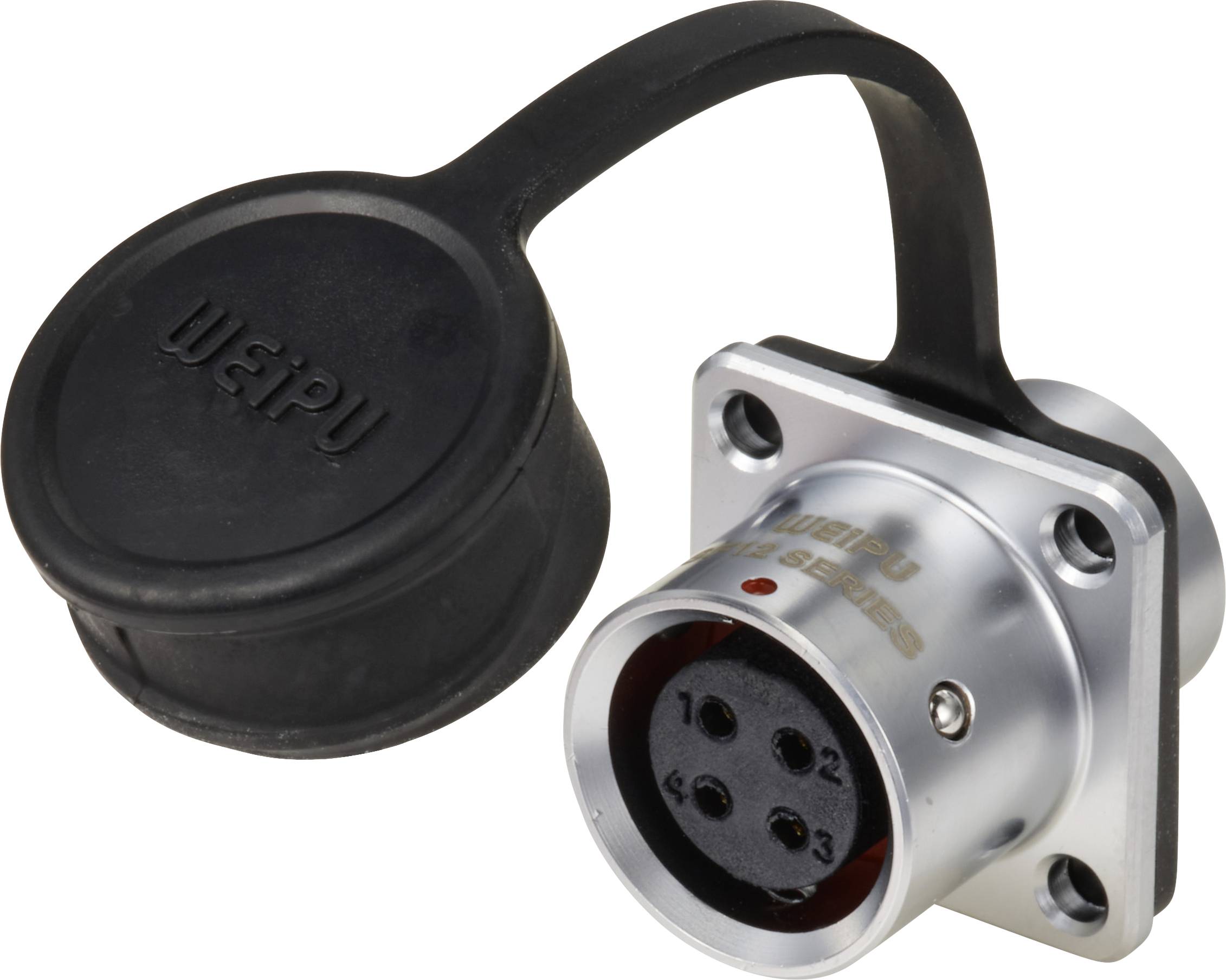 Złącze okrągłe żeńskie push-pull Weipu SF1213/S4, 4 pin, 200 V/AC, IP67, do lutowania - obrazek 1