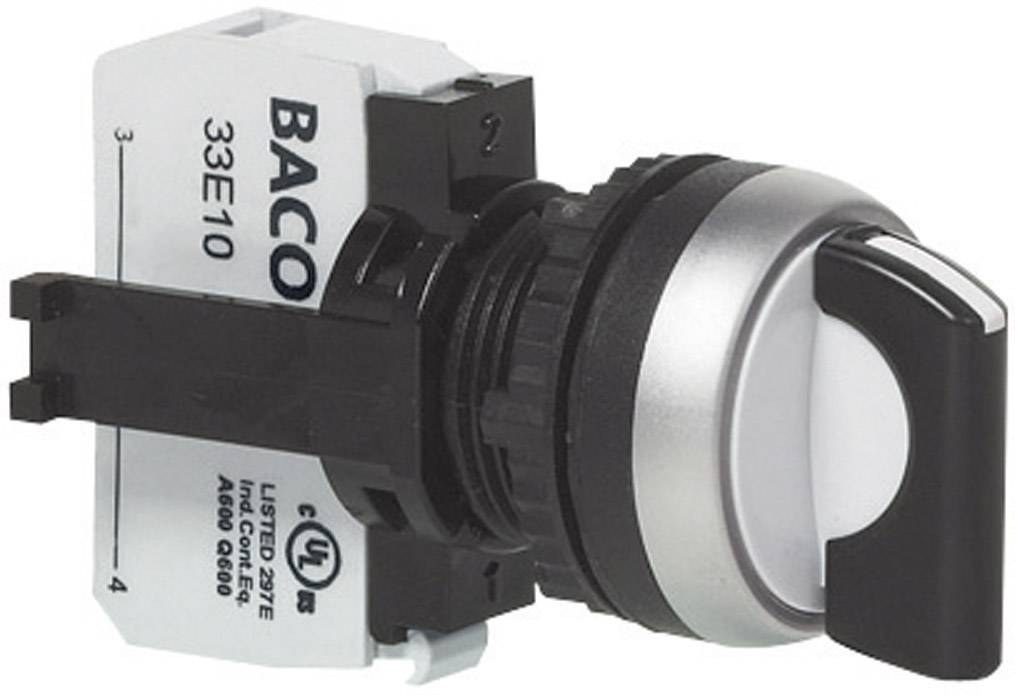 Przełącznik obrotowy BACO L21KE03B, 23 mm, 22,3 mm, IP66, max 600 V, 1 x 90°, 1 NO - obrazek 1