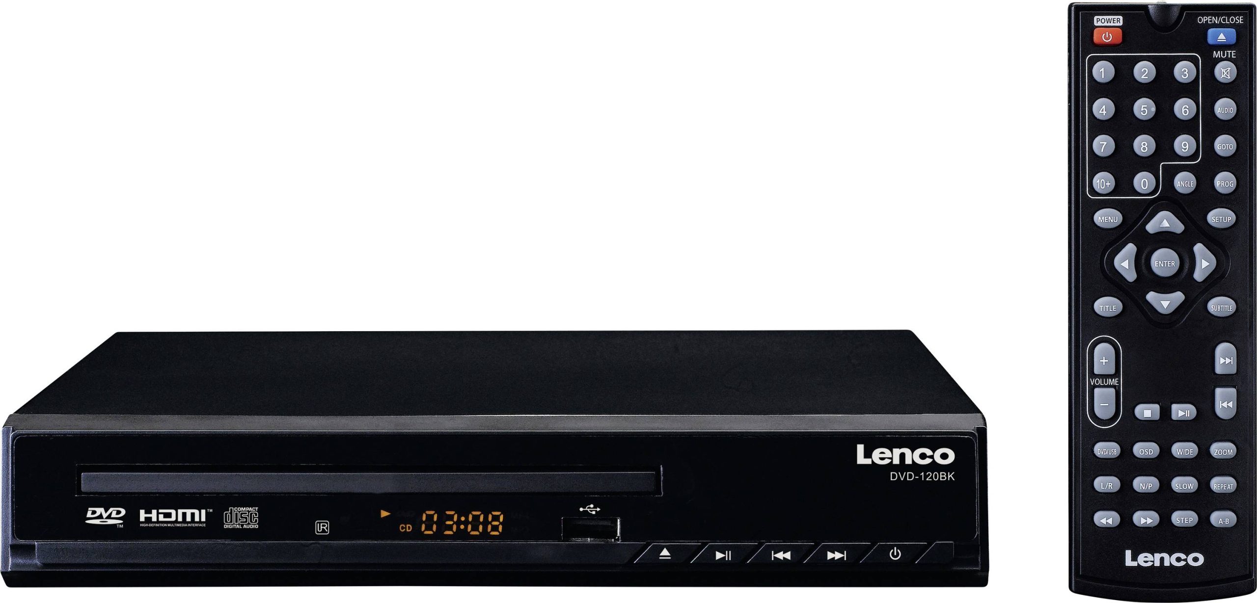 Lenco DVD-120BK Przenośny odtwarzacz DVD 0.0000 cal czarny - obrazek 1