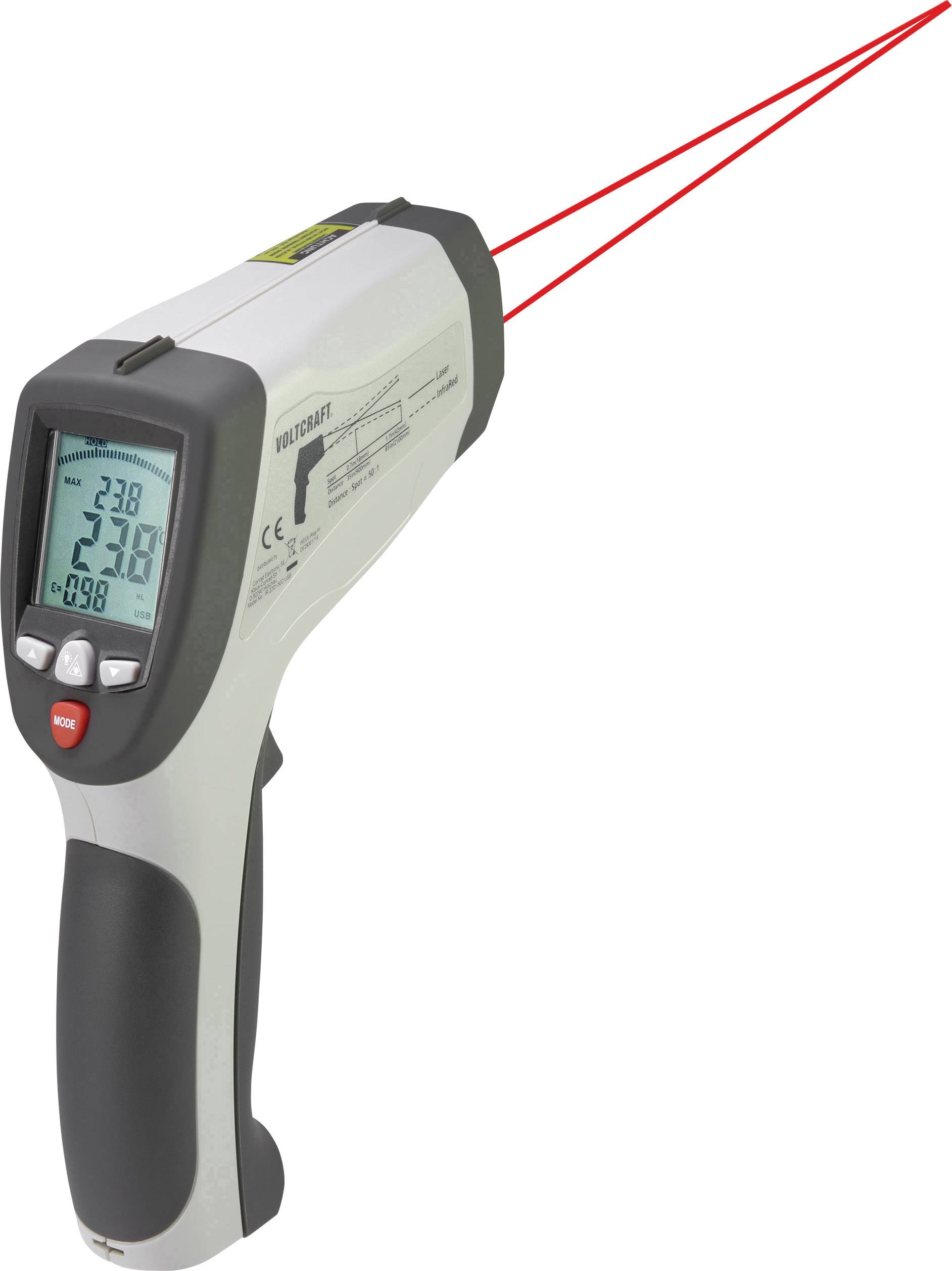 VOLTCRAFT IR 2201-50D USB Pirometr Optyka 50:1 -50 - 2200 °C Termometr bezdotykowy - obrazek 1
