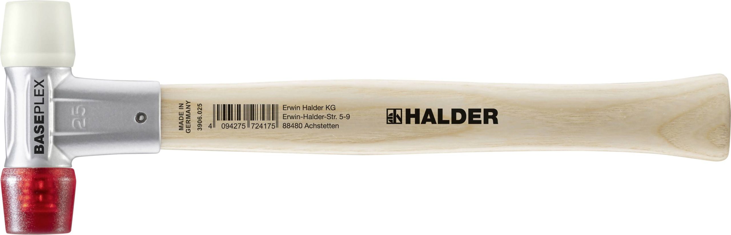 Młotek gumowy (miękki) Halder BASEPLEX 3968.025 egronomiczny uchwyt, twardy 215 g 270 mm 1 szt. - obrazek 1