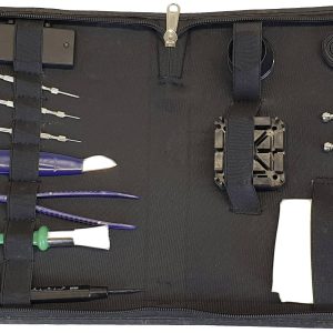 Zestaw narzędzi zegarmistrzowskich w skórzanym etui Toolcraft 820922, 114 szt.