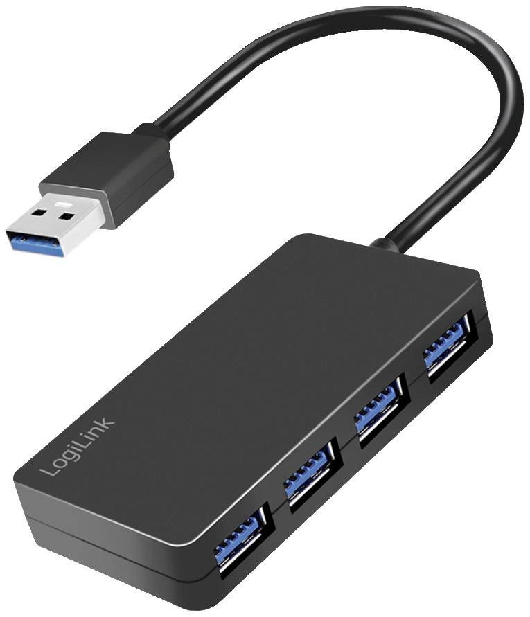 LogiLink UA0396 USB-Hub 4 porty USB-A USB 3.2 Gen1 5 GBit/s czarny UA0396 - obrazek 1
