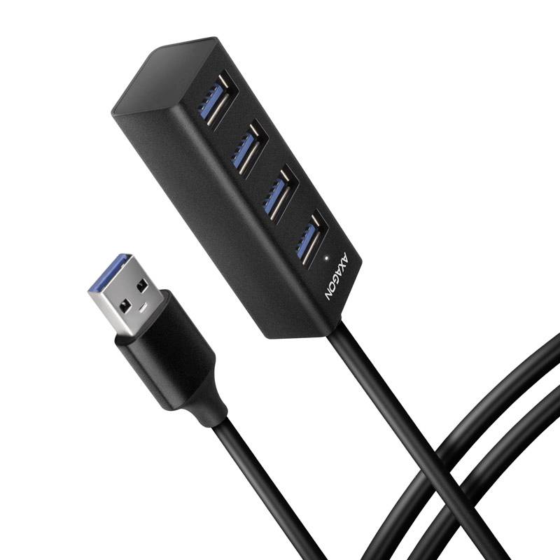 AXAGON HUE-M1AL USB-Hub 4 porty USB-A USB 3.2 Gen1 5 GBit/s srebrny HUE-M1AL - obrazek 1