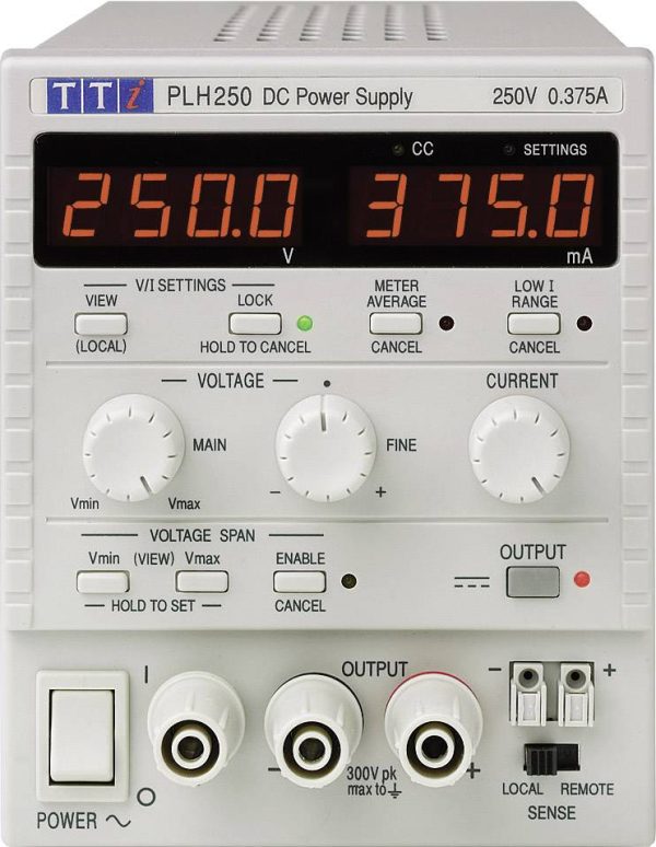Zasilacz laboratoryjny regulowany Aim TTi PLH250 0 – 250 V 0 – 0.375 A 94 W