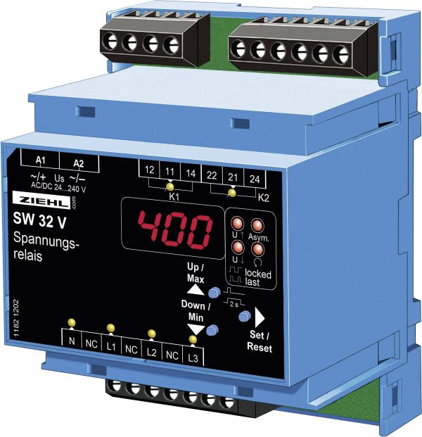 Przekaźnik napięciowy monitorujący Ziehl SW32V, S222279 24-270 VDC/AC, 2 wyj. 5A/250V/AC