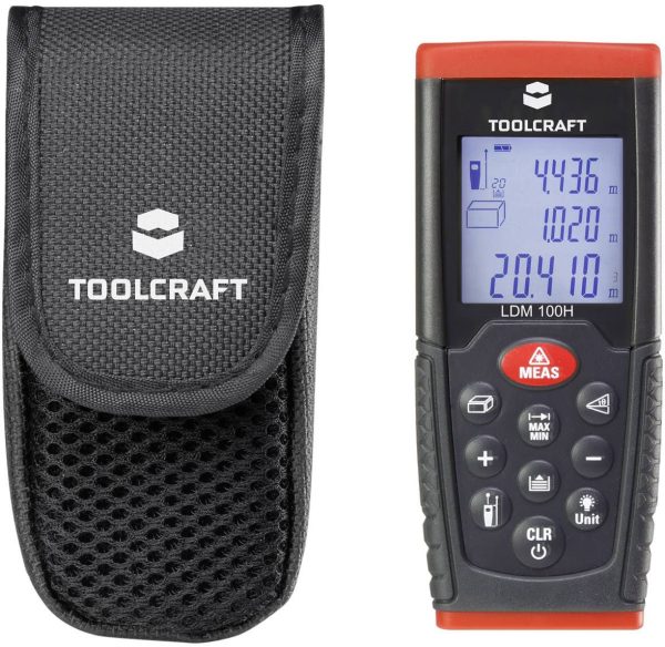 Dalmierz laserowy TOOLCRAFT LDM100H 1511649, 0.05 m – 100 m, klasa 2