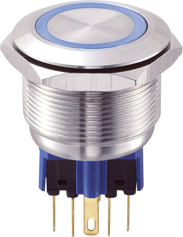 Przycisk wandaloodporny chwilowy TRU COMPONENTS GQ25-11E/B/12V, 1 x wł/(wł), IP65, 1 szt.