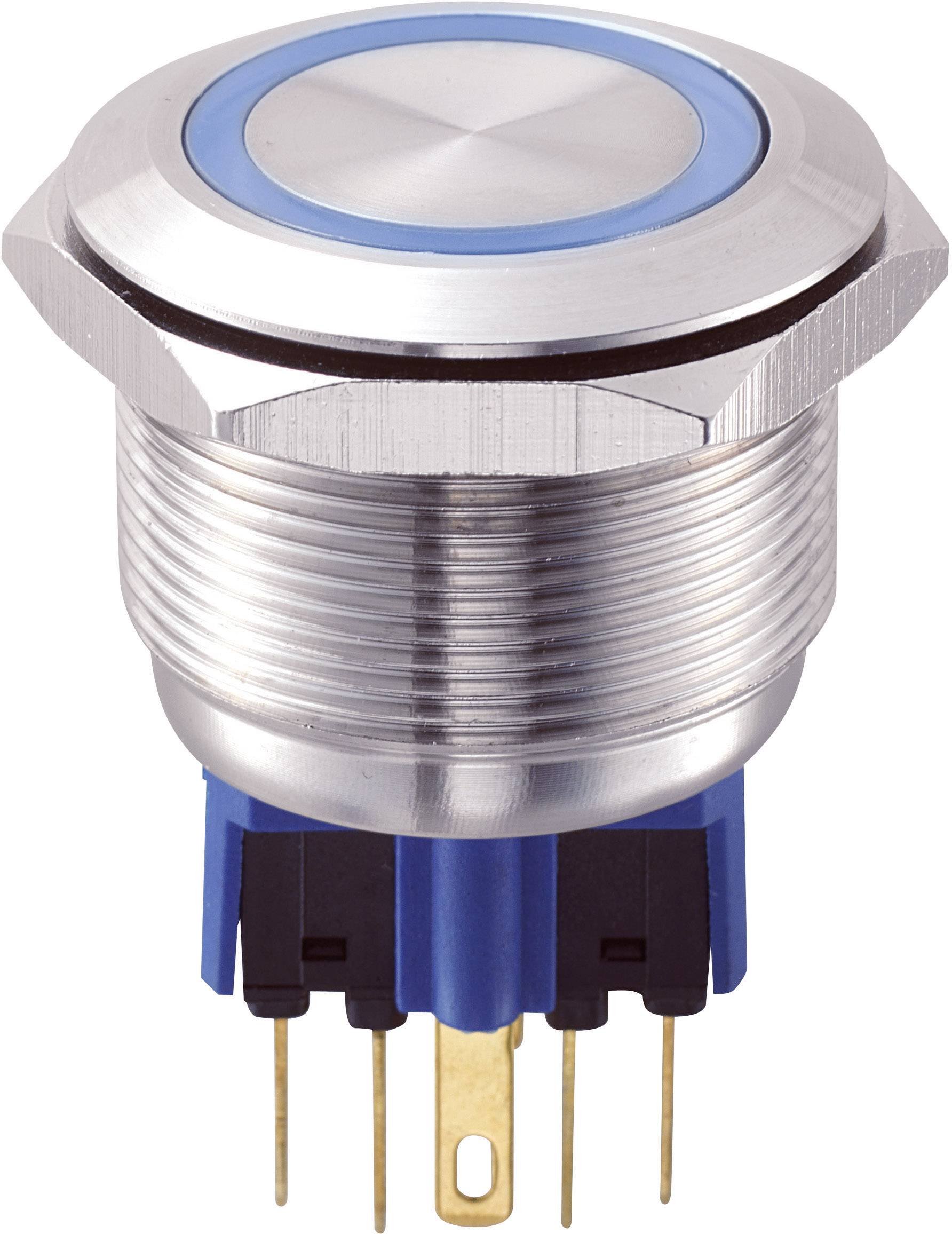 Przycisk wandaloodporny chwilowy TRU COMPONENTS GQ25-11E/B/12V, 1 x wł/(wł), IP65, 1 szt. - obrazek 1
