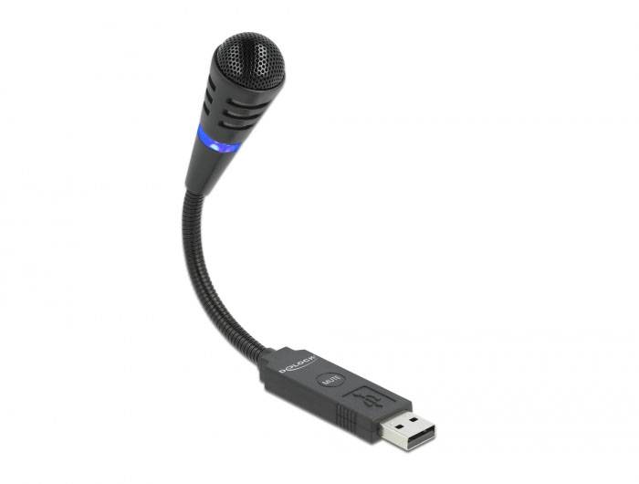 Przypinany Mikrofon wokalny Delock 66499 Rodzaj transmisji danych:USB - obrazek 1