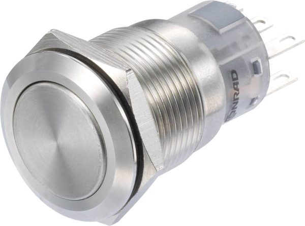 TRU COMPONENTS LAS1-AGQ-22/S Przełącznik wciskany 250 V/AC 3 A 2 x wł/(wł) chwilowy IP65 1 szt.