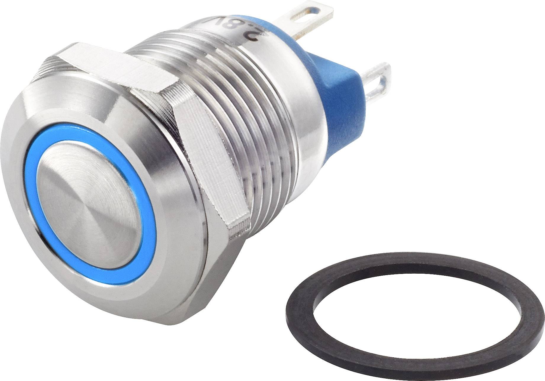 TRU COMPONENTS TC-7494660 Przycisk wandaloodporny TC-GQ12-AF-10E/J/B/12V/S, 12 mm, 48 V/DC, 2 A, 1 szt. - obrazek 1