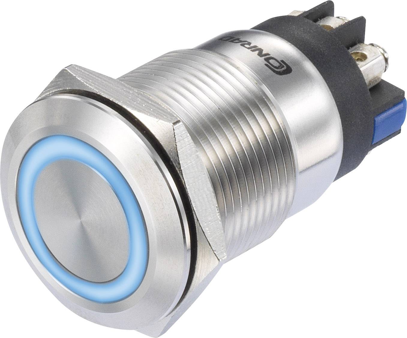 TRU COMPONENTS TC-8904692 Przełącznik wciskany LAS1-GQ-11E/L/B/12V/S, 19 mm, 250 V/AC, 3 A, 1 szt. - obrazek 1