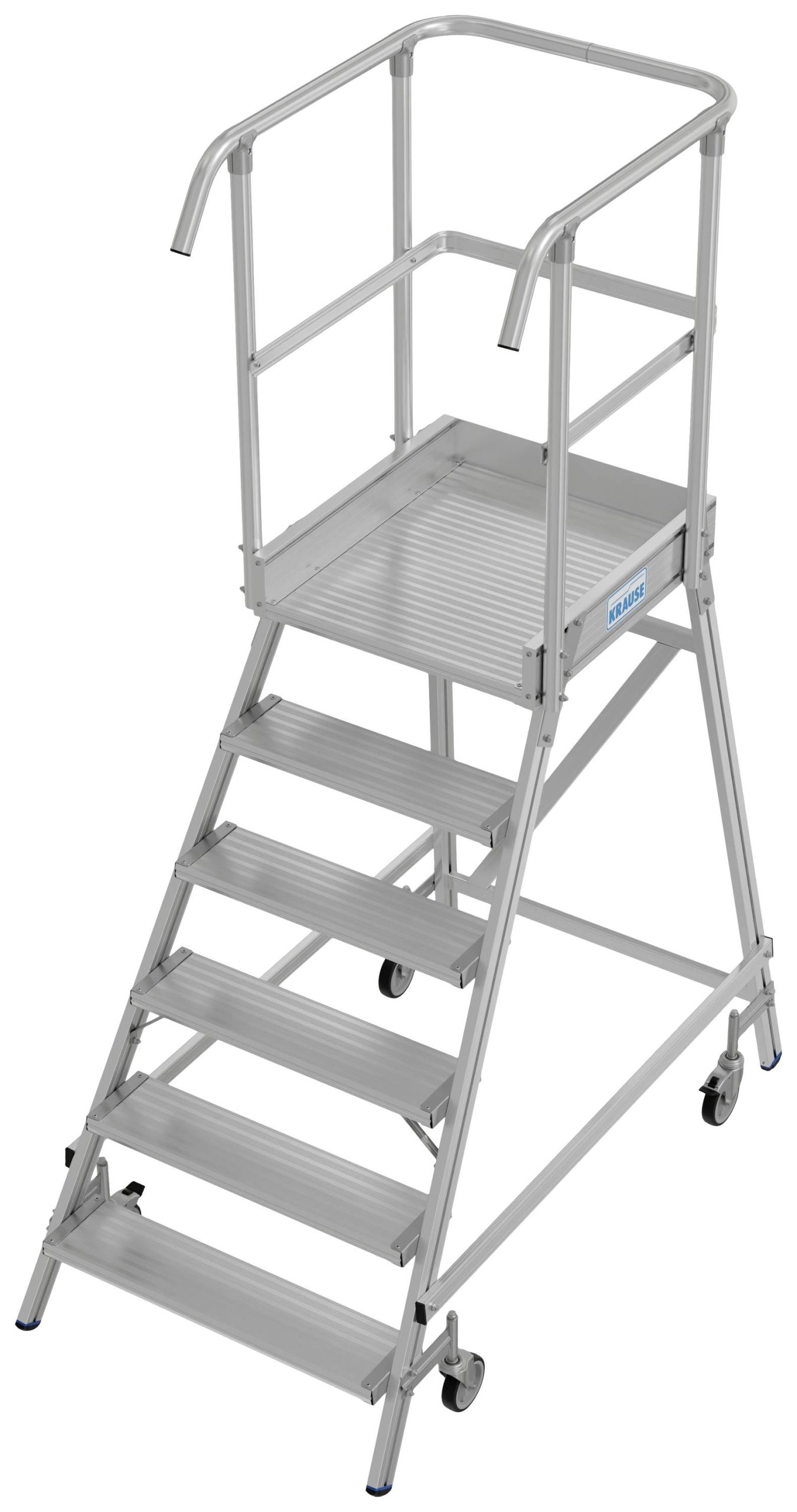 Krause 821041 aluminium Drabina platformowa przenośna, montaż z narzędziem Maksymalna wysokość robocza: 3.45 m aluminiow - obrazek 1