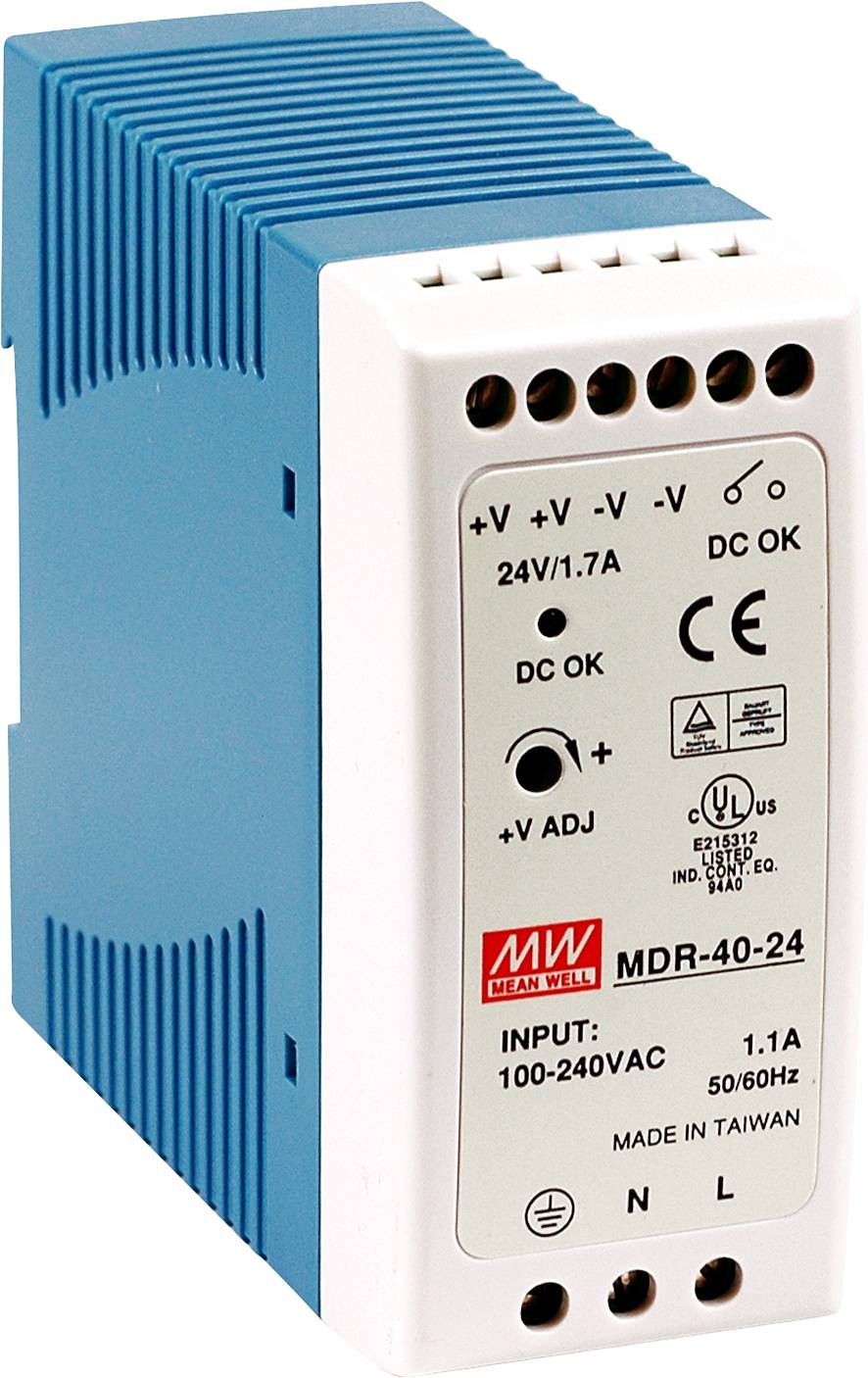 Zasilacz na szynę DIN MEAN WELL MDR-40-5, 5 V/DC, 6 A, 30 W - obrazek 1