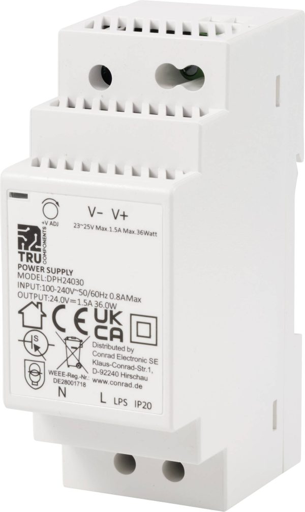 TRU COMPONENTS TC-10580812 Zasilacz na szynę DIN 24 V/DC 1.5 A 36 W Ilość wyjść:1 x Opis 1 szt.