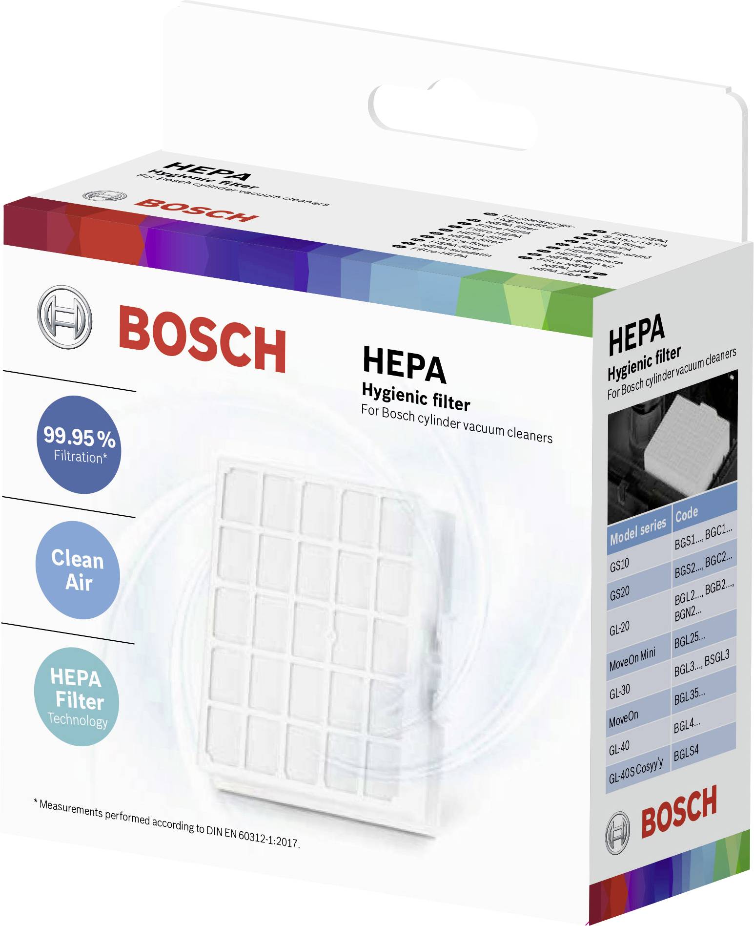 Bosch HEPA-Filter für Bosch Staubsauger GS10,GS20,GL-20,GL-30,GL-40,GL40S,BGL25,BGLS4 BBZ156HF Zestaw filtrów wymiennych - obrazek 1