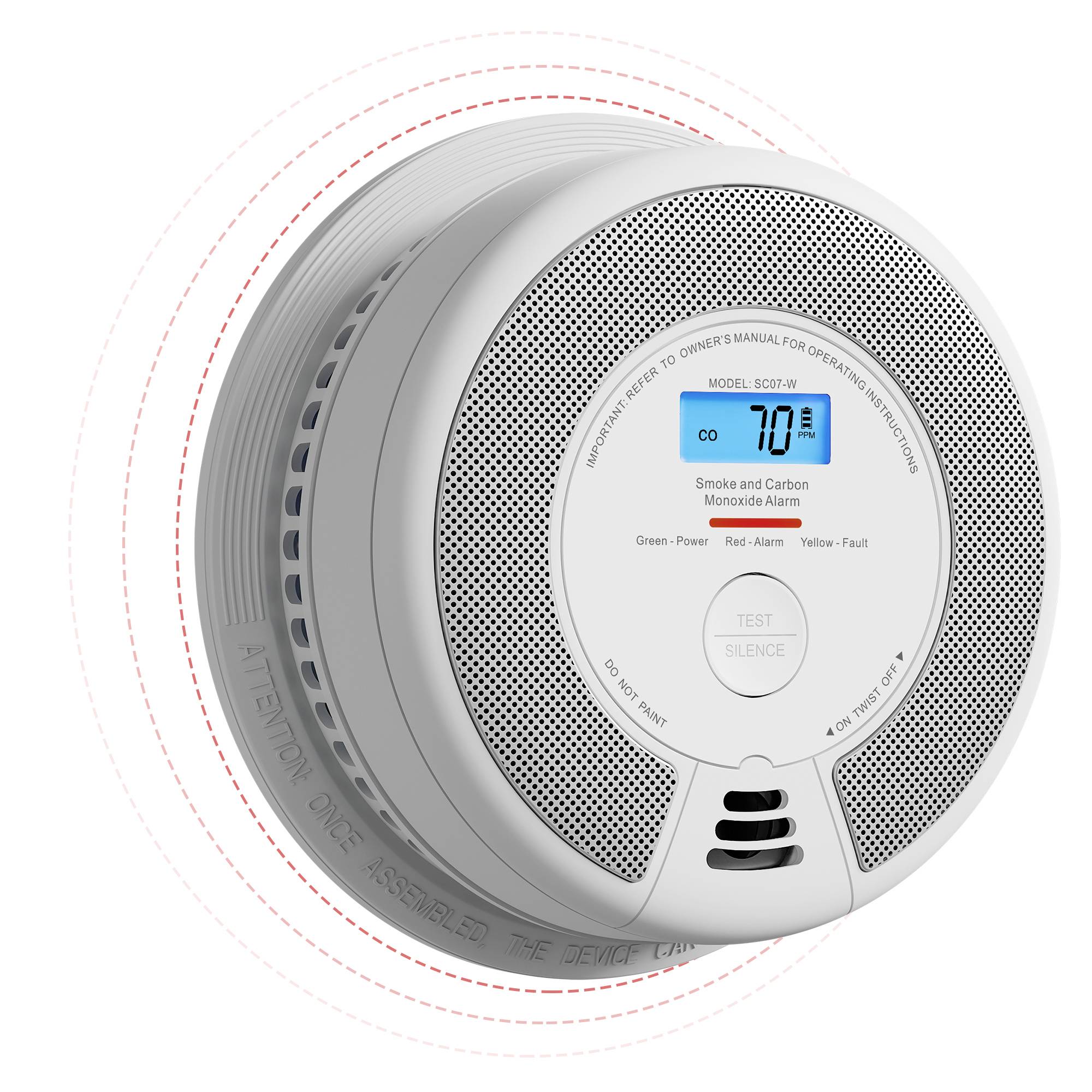 X-Sense SC07-W Czujnik dymu i alarm tlenku węgla zaw. baterię na 10 lat pracy (S x W x G) 146 x 51 x 146 mm - obrazek 1