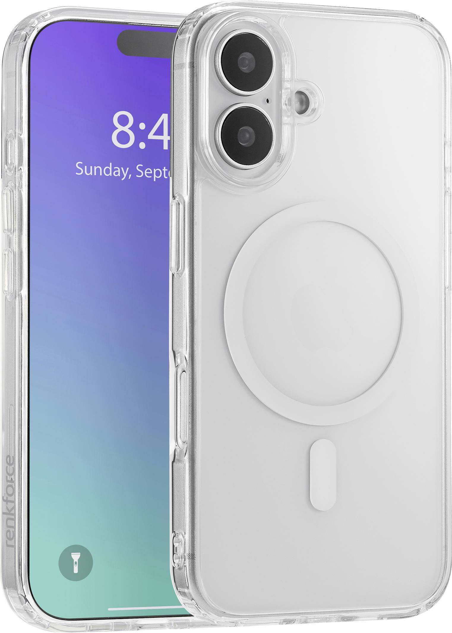 Renkforce RF-6676266 Futerał backcase Apple iPhone 16 przeźroczysty Kompatybilny z MagSafe, Ładowarka indukcyjna RF-6676 - obrazek 1