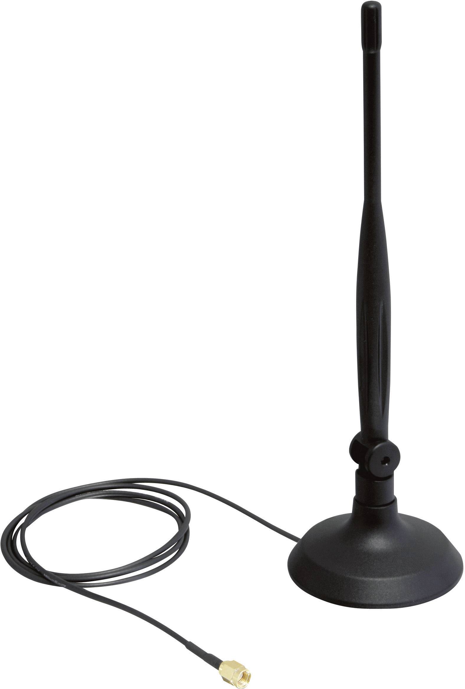 Antena Wi-Fi Delock 88413, z magnetyczną stopką i elastycznym przegubem, 2,4 GHz, RP-SMA, 4 dB - obrazek 1