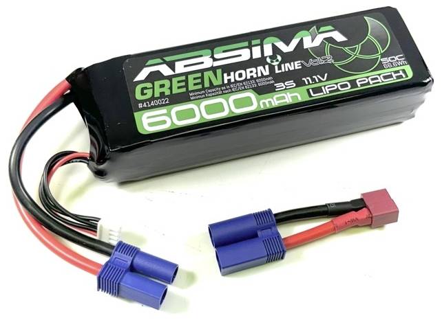 Pakiet akumulatorów (LiPo) 11.1 V 6000 mAh 50 C Absima Stick EC5 wtyczka - obrazek 1