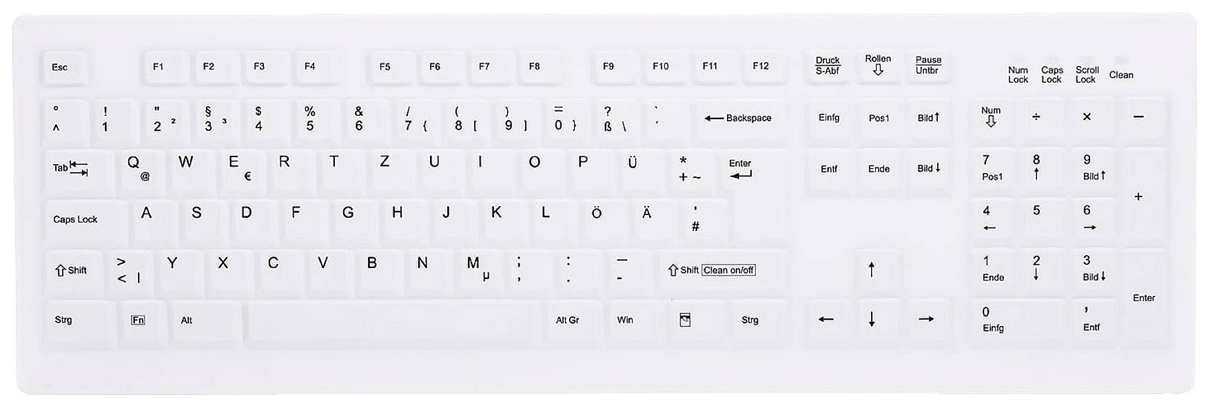 Klawiatura medyczna Active Key AK-C8100F-FUS-W/GE Niemiecki, QWERTZ - obrazek 1