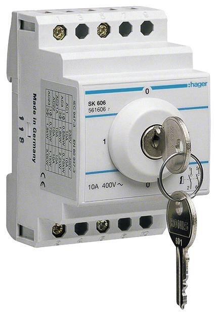 Przełączniki na klucz 2 styki 10 A 400 V Hager SK606 - obrazek 1