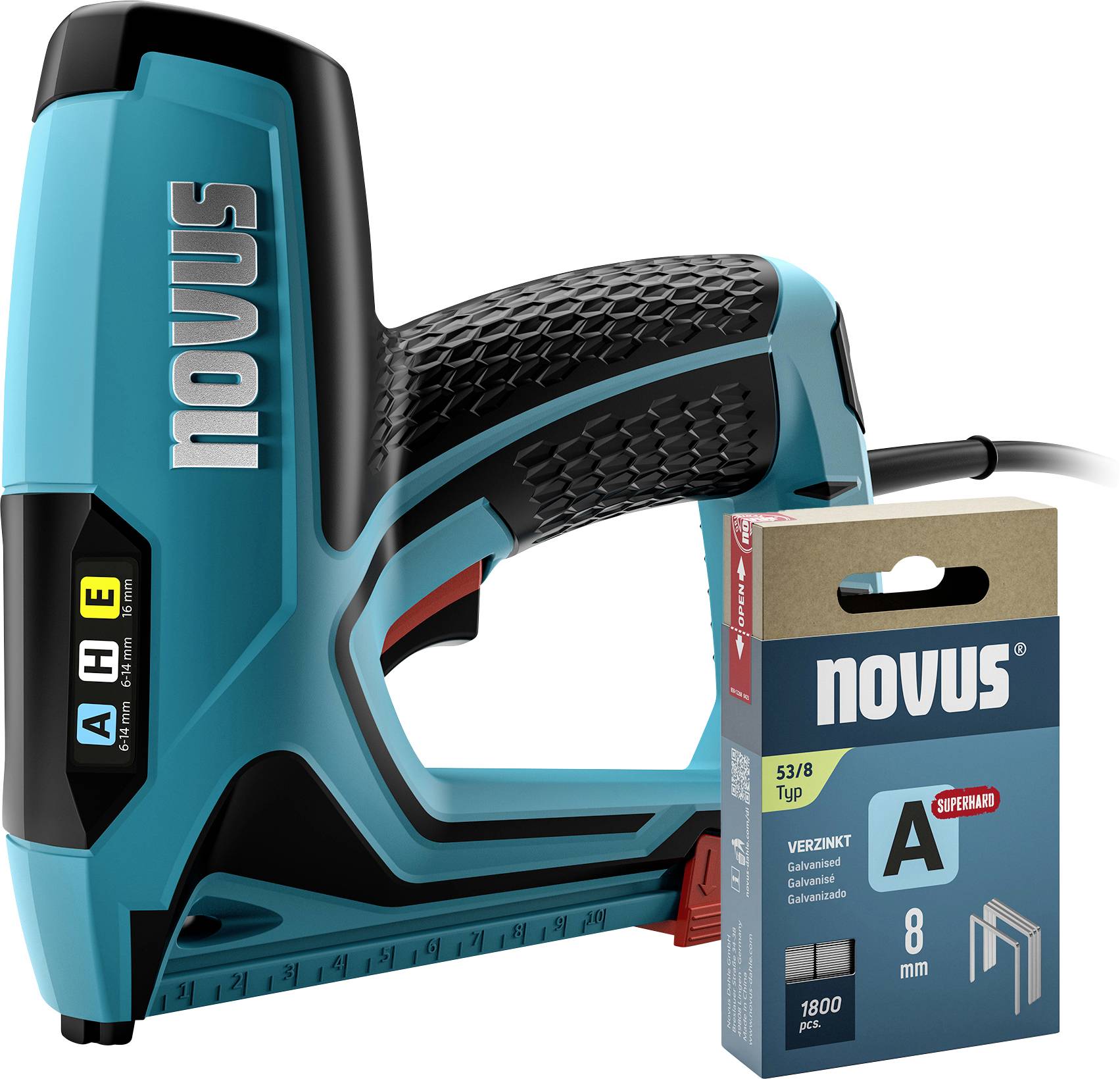 Zszywacz elektryczny Novus Tools 031-0369 Rodzaj zszywek Typ 37, Typ 53 Długość zszywek 6 - 14 mm - obrazek 1