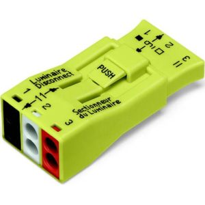 Złącze oświetleniowe stała: 0.75-4 mm² Ilość styków: 3 WAGO 20 szt. żółty Złącze oświetleniowe stała: 0.75-4 mm² Ilość styków: 3 WAGO 20 szt. żółty