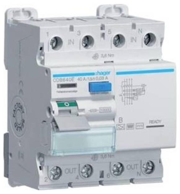 Hager CDB640E Wyłącznik różnicowoprądowy 40 A 230 V, 400 V