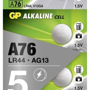 Ogniwo guzikowe LR 44 GP GP76ASTD597C5 1.5 V 5 szt. 110 mAh alkaliczno-manganowe Ogniwo guzikowe LR 44 GP GP76ASTD597C5 1.5 V 5 szt. 110 mAh alkaliczno-manganowe