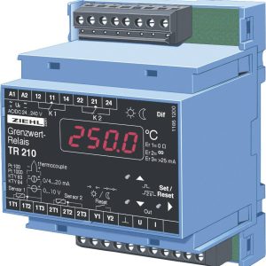 Elektroniczny czujnik i regulator temperatury TR 210 Ziehl T224071 24 – 240 V DC/AC Wyjścia 2 przekaźniki (zestyk przełą