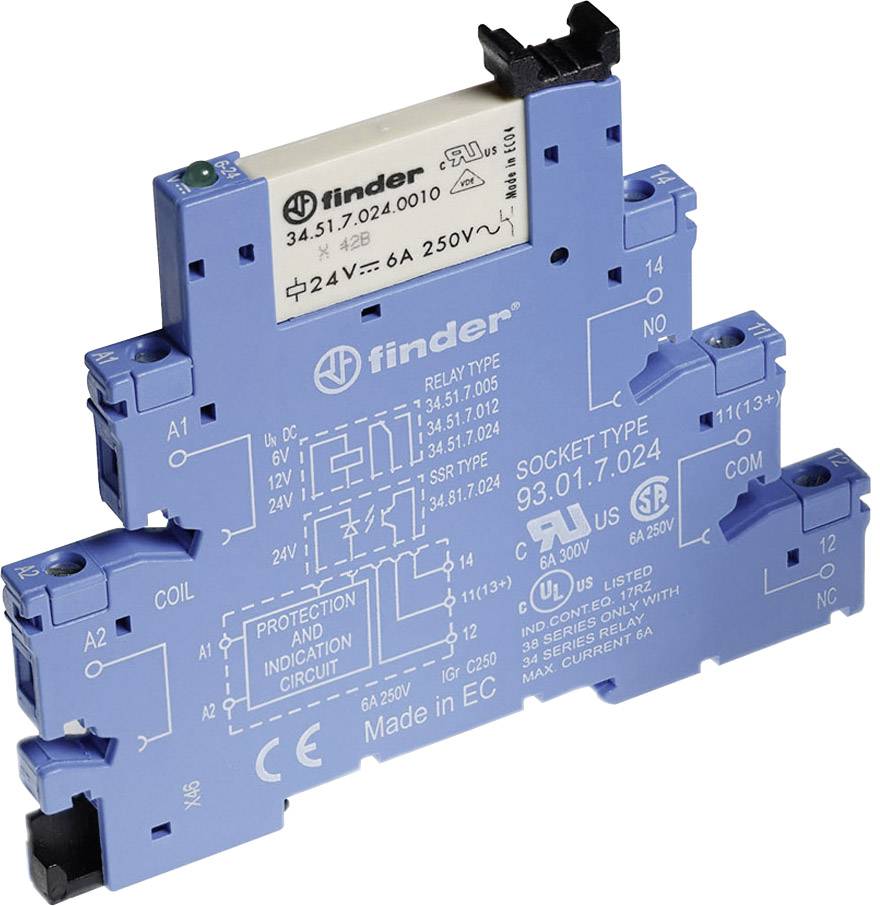 Moduł przekaźnikowy Finder 38.61.7.012.0050 12 V/DC 6 A 1 zestyk przełączny 1 szt. - obrazek 1