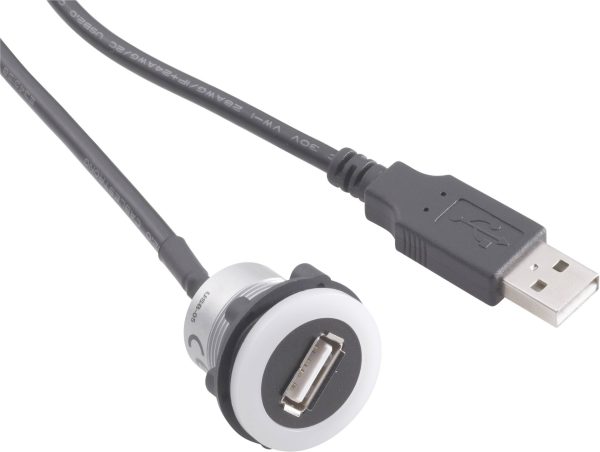 Gniazdo USB 2.0 do zabudowy TRU COMPONENTS USB-05-BK 1229321, USB Typu-A, 1 szt.