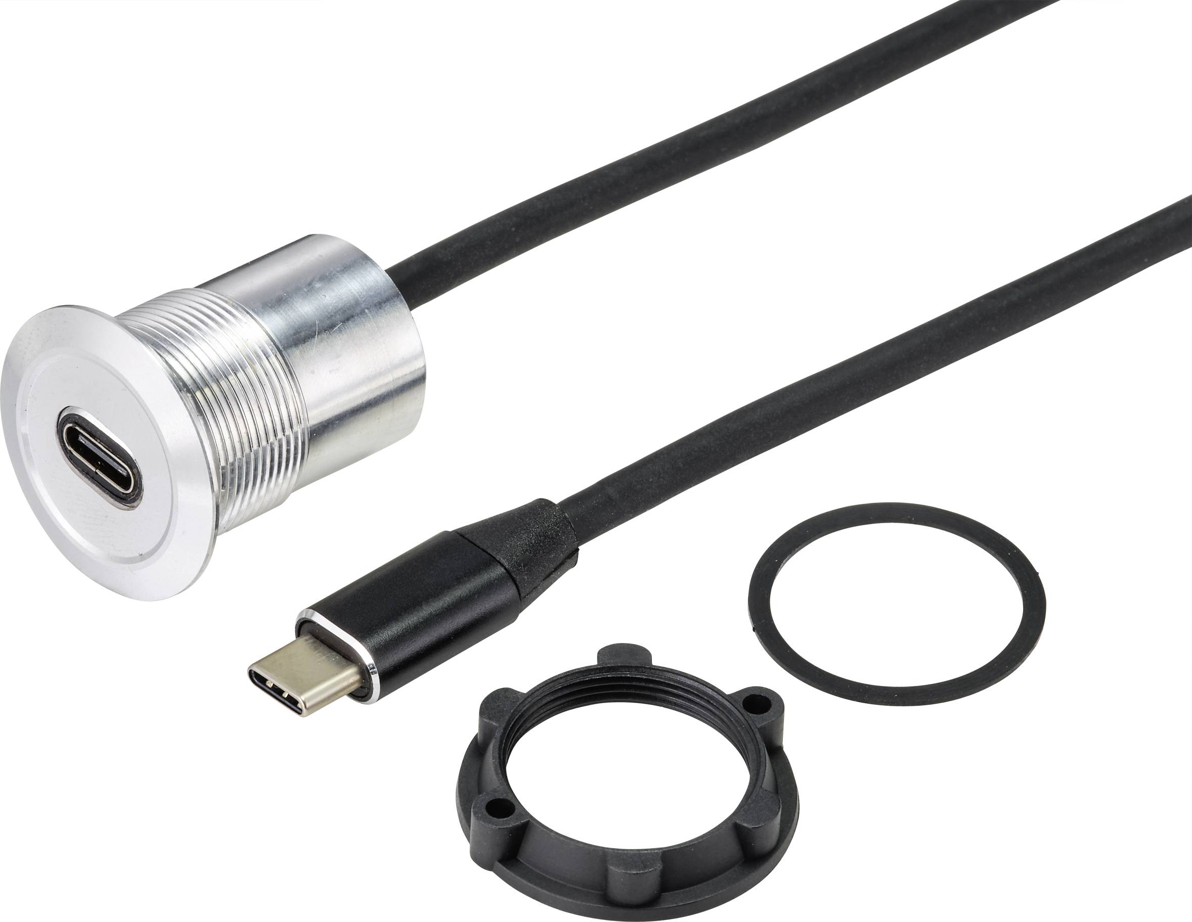 Złącze żeńskie do zabudowy TRU COMPONENTS USB-34 TC-9534344, USB C®, 1.00 m, 1 szt. - obrazek 1