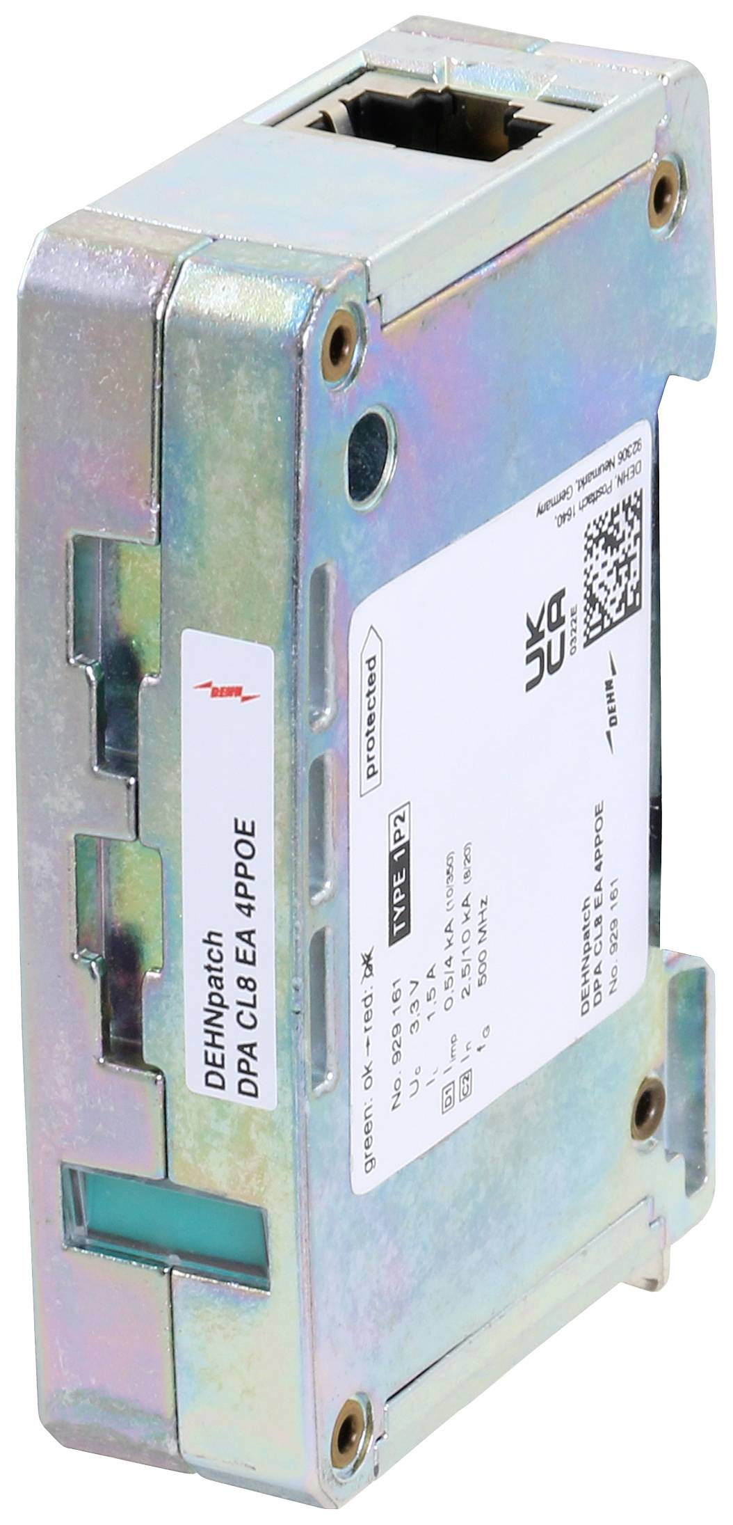 Ogranicznik przepięć DEHN DPA CL8 EA 4PPOE 929161, 3.3 V, 1 szt. - obrazek 1