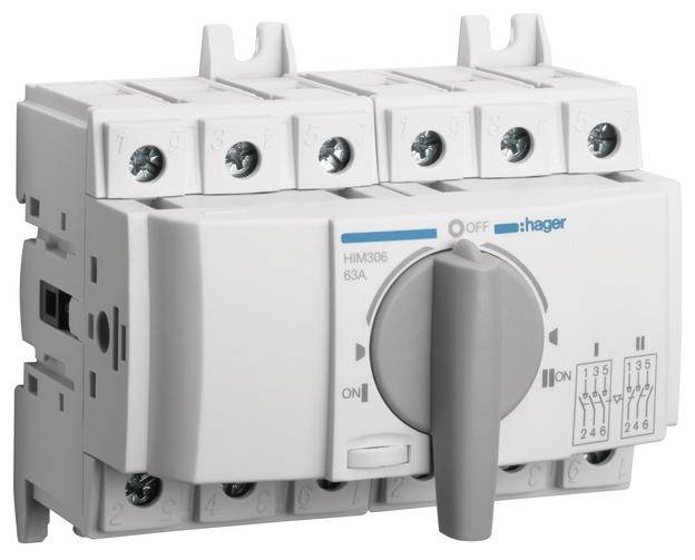Hager HIM306 Przełącznik zasilania 3 styki 63 A 415 V - obrazek 1
