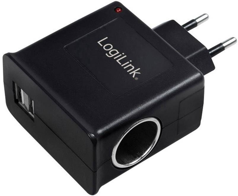 LogiLink Power Adapter Ładowarka USB 12 W USB, złącze żeńskie do zapalniczki czarny gniazdo Zabezpieczenie przed zbyt wy - obrazek 1